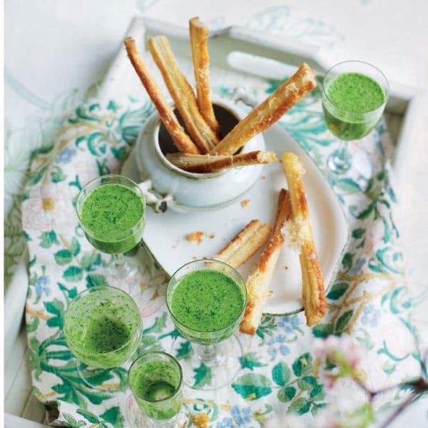 Watercress velouté with pecorino straws