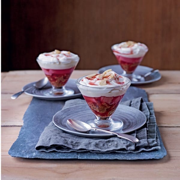 Yorkshire rhubarb trifle with rum-soaked parkin