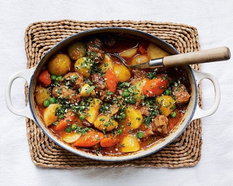 Navarin of lamb with mint gremolata