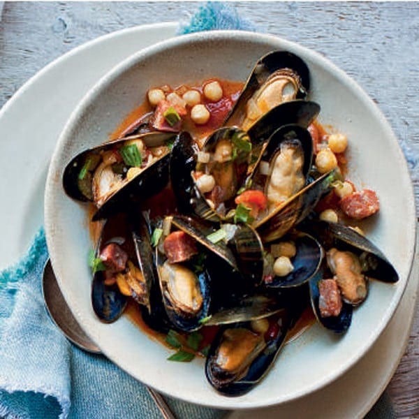 Chorizo, chickpea and mussel stew