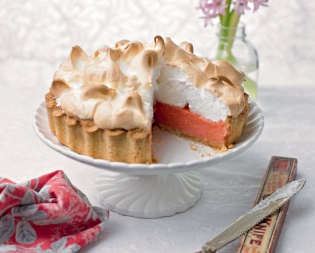 rhubarb meringue tart