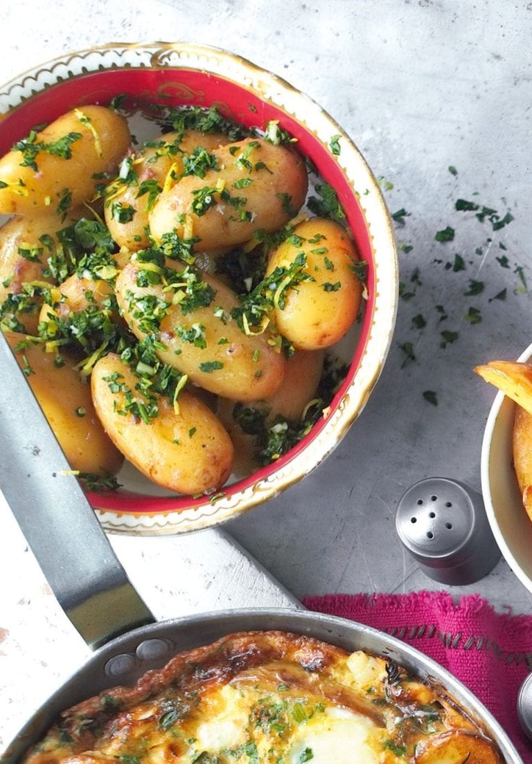 Jersey royals with anchovy gremolata