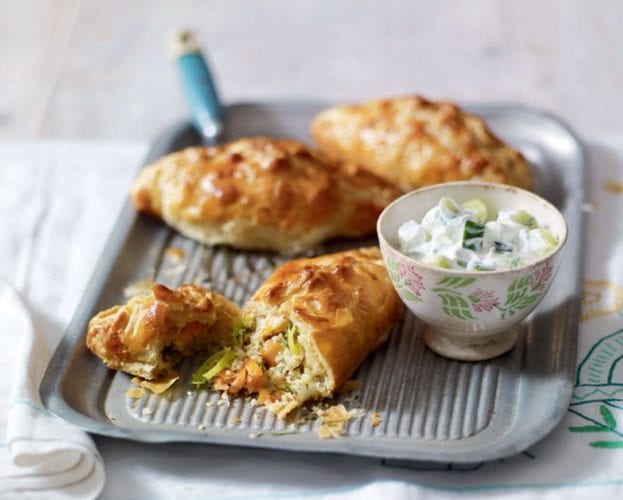 Salmon couscous pasties