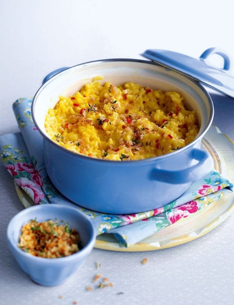 Baked saffron risotto