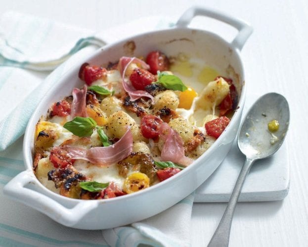 Quick bacon and pesto gnocchi