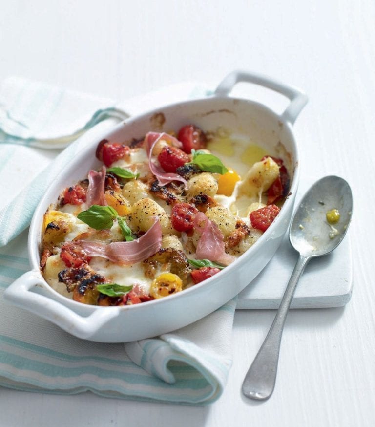 Cheesy gnocchi with parma ham