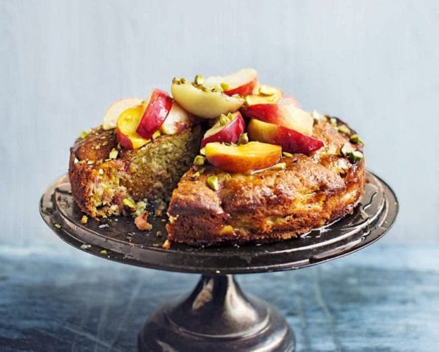 Peach and pistachio galette