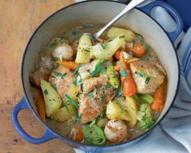 Chicken, apple and cider stew