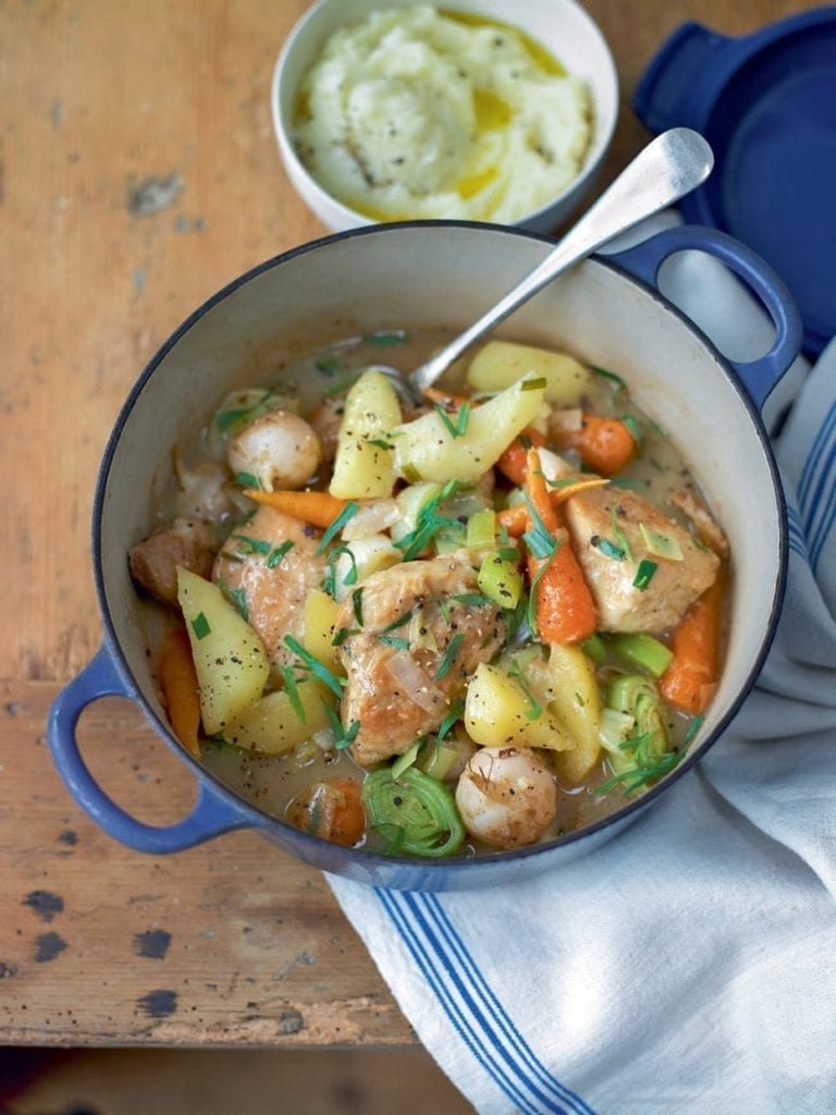 Chicken, apple and cider stew