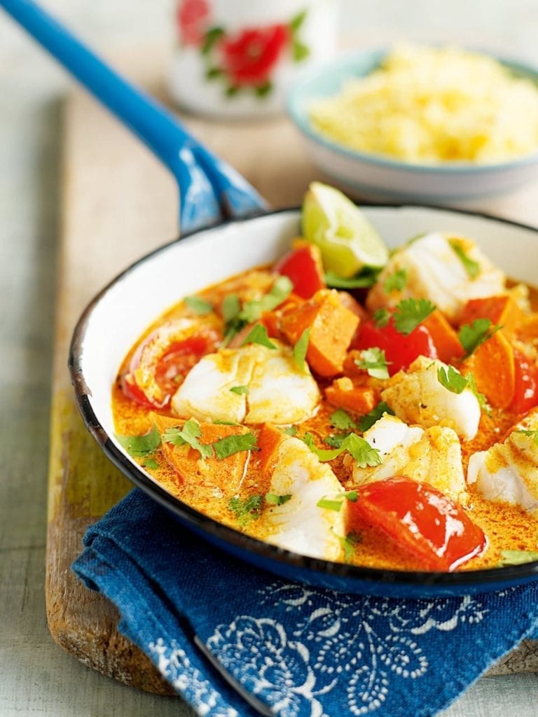 Chunky fish and sweet potato curry