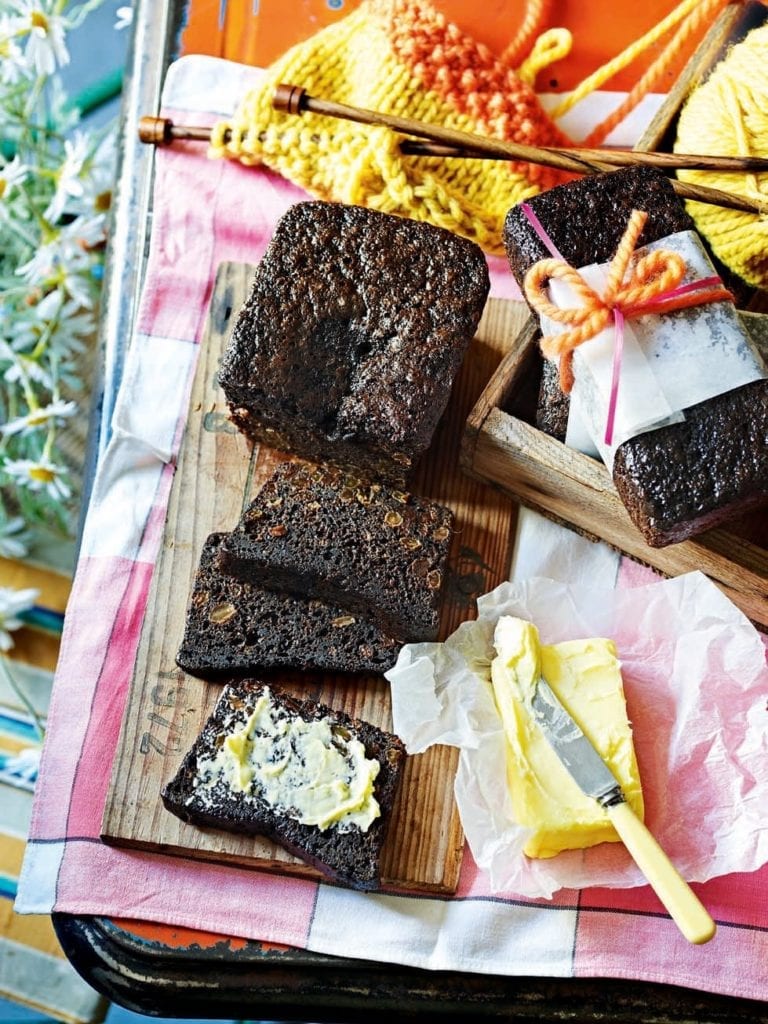 Malt loaf with homemade butter