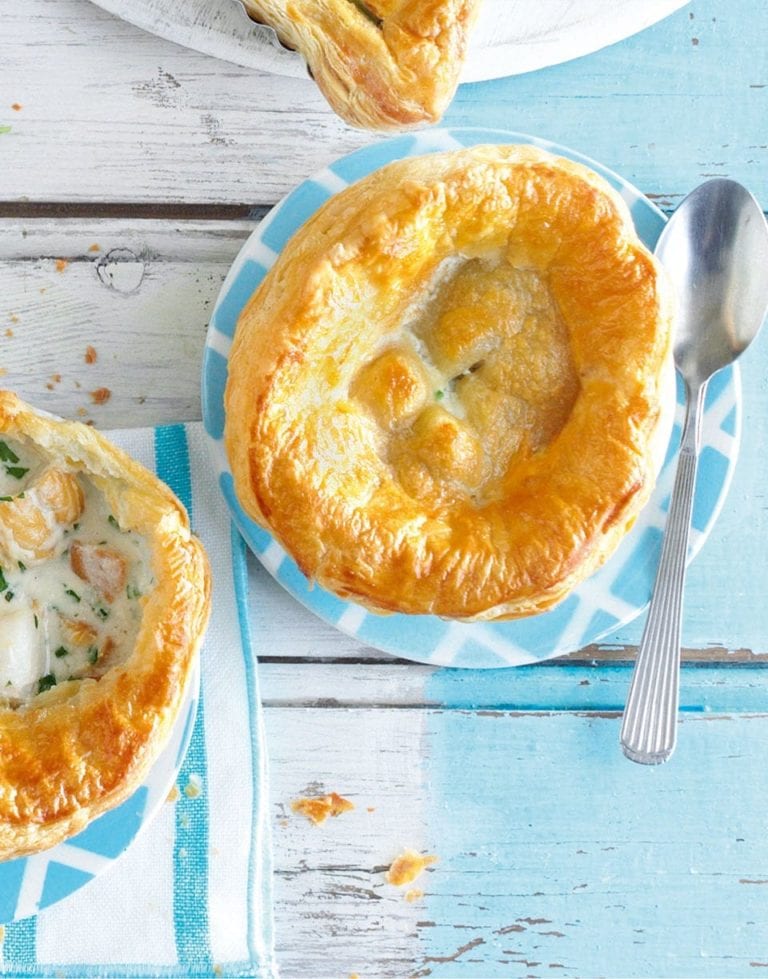 Cod, haddock and parsley pot pies