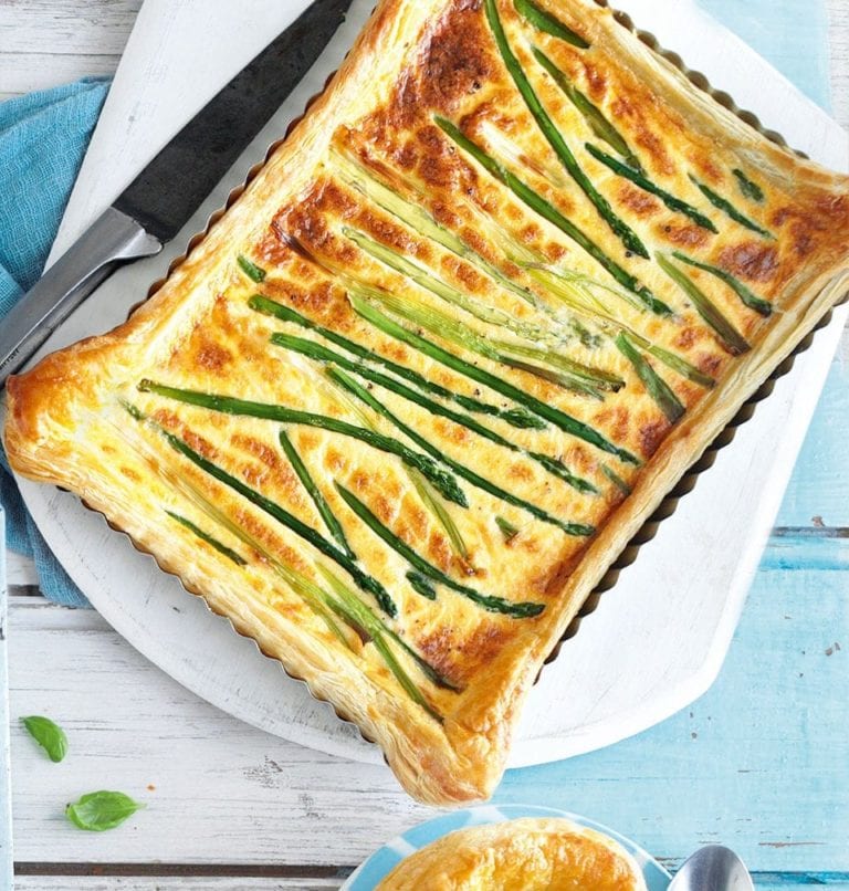 Asparagus and spring onion tart