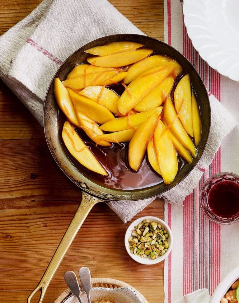 Hot toffee mangoes