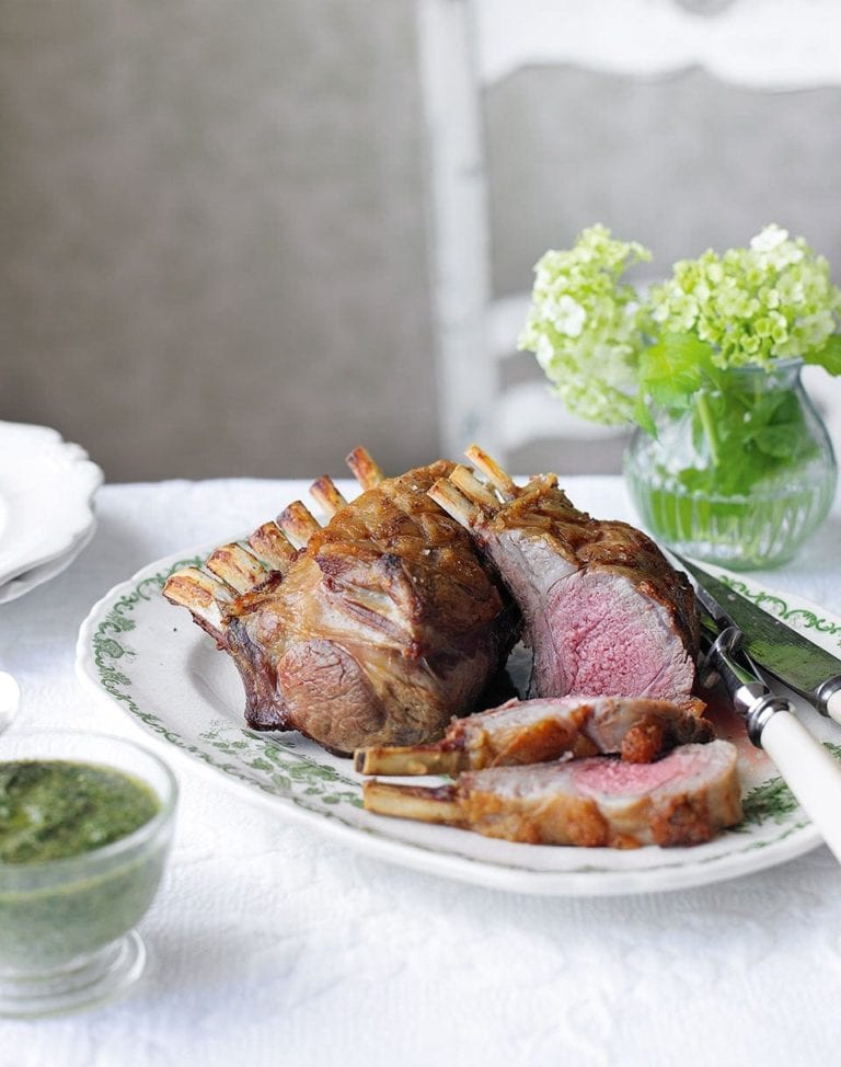 Rack of lamb with salsa verde