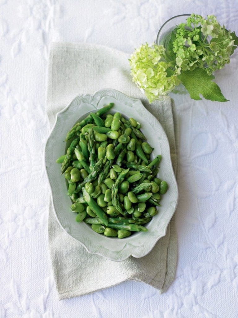 Asparagus and broad beans