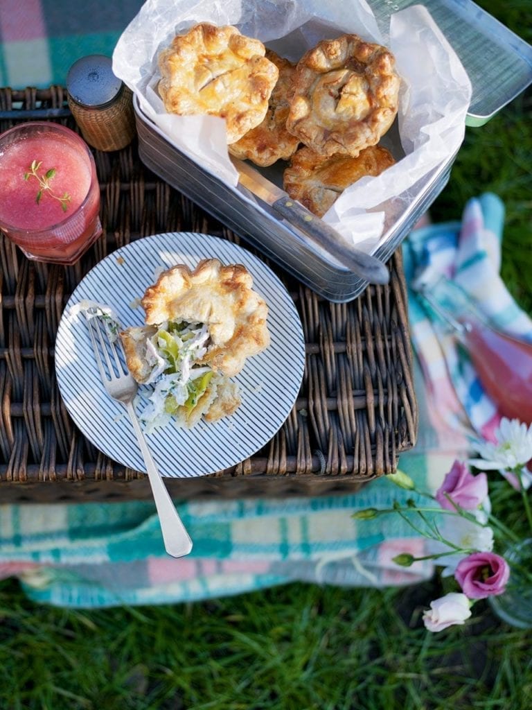 Chicken, leek and tarragon pies