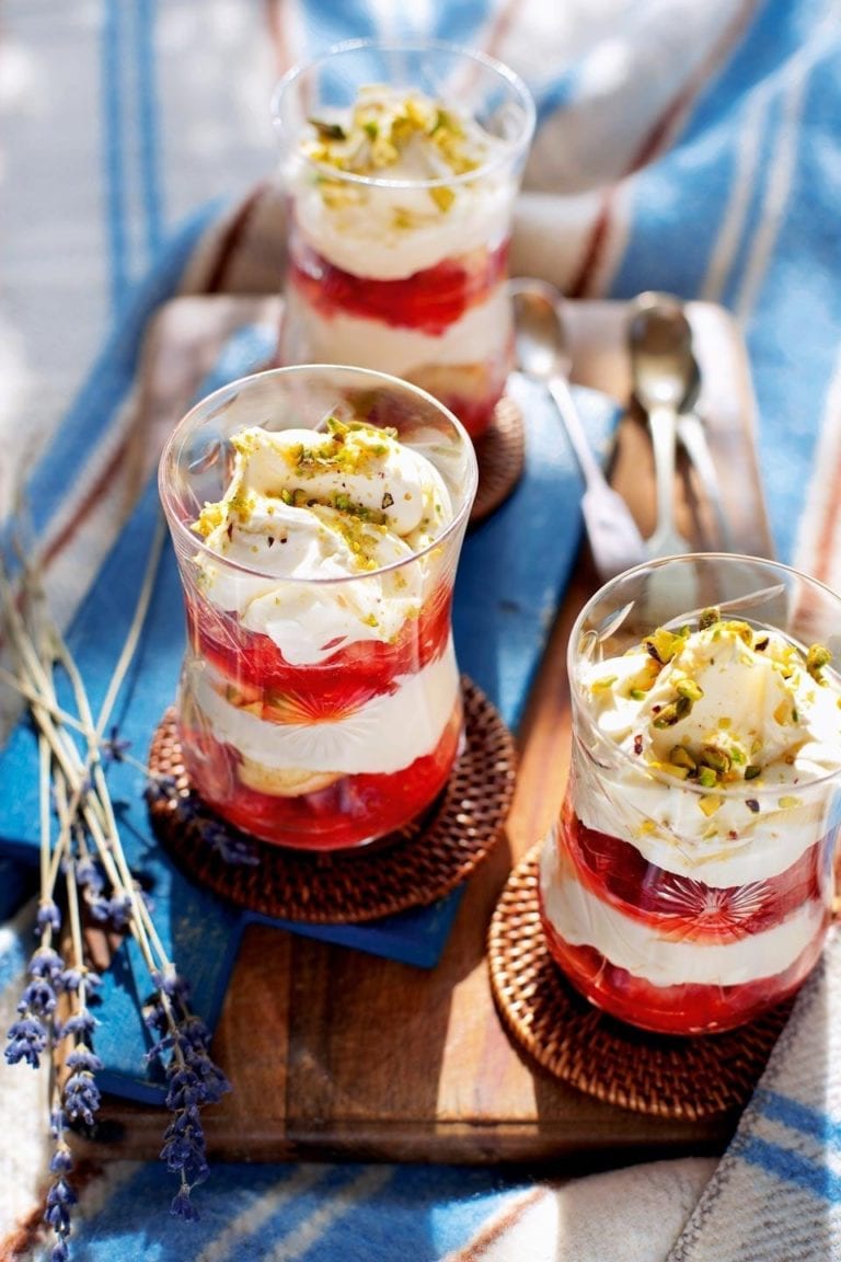 Strawberry, vin santo and mascarpone trifle