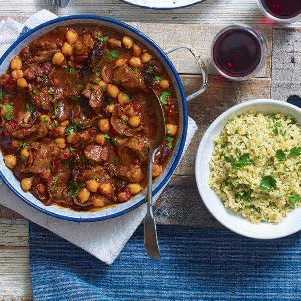 Quick lamb tagine with tabbouleh