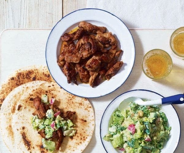 Maple and chilli pork wraps with smoky mayo
