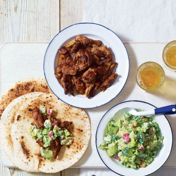 Creole chicken wraps with US-style chopped salad