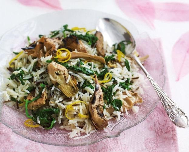 Wilted spring greens with wild garlic