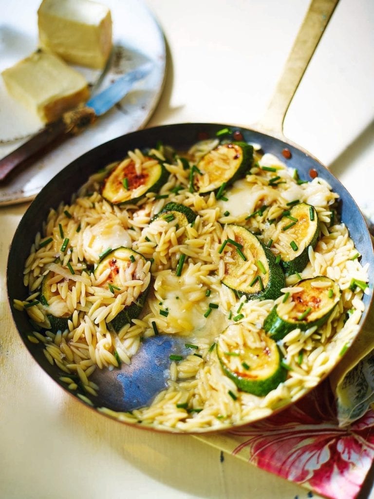 Courgette and taleggio orzo risotto