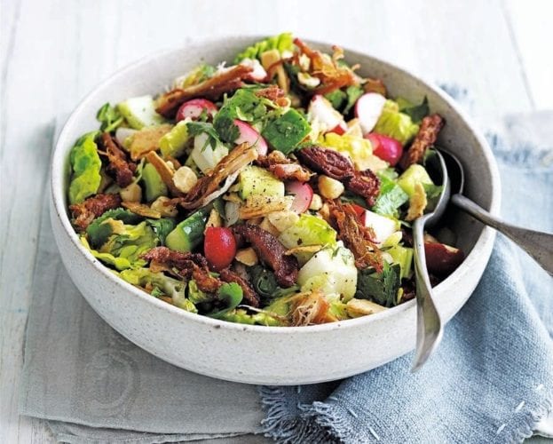 Warm cajun-style pork salad