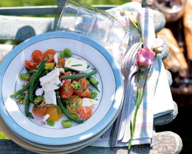 Mixed bean, tomato and feta salad