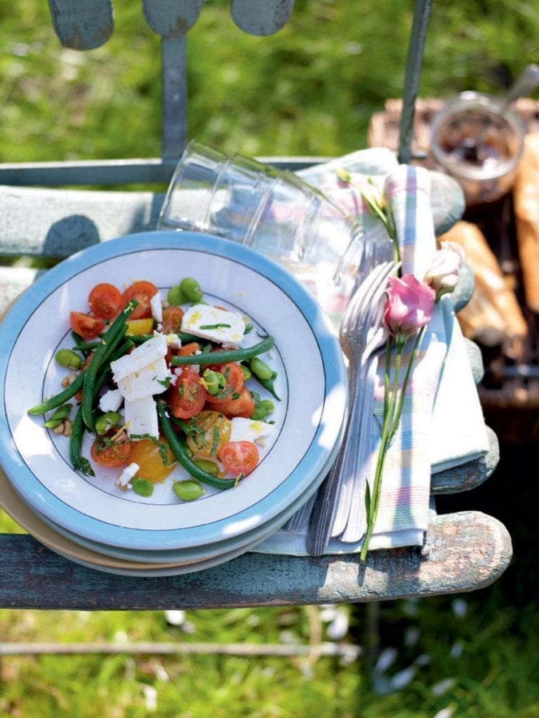 Mixed bean, tomato and feta salad