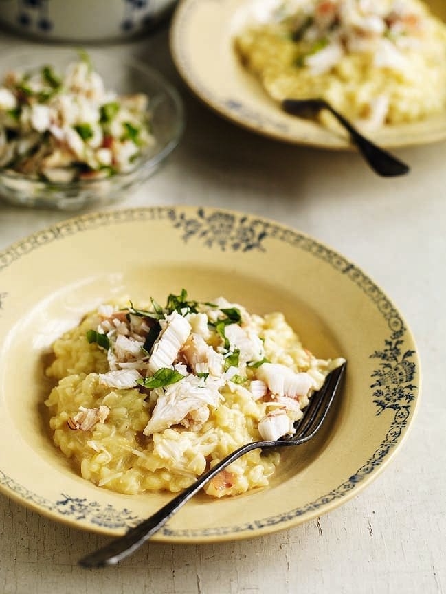 Crab, saffron and clotted cream risotto