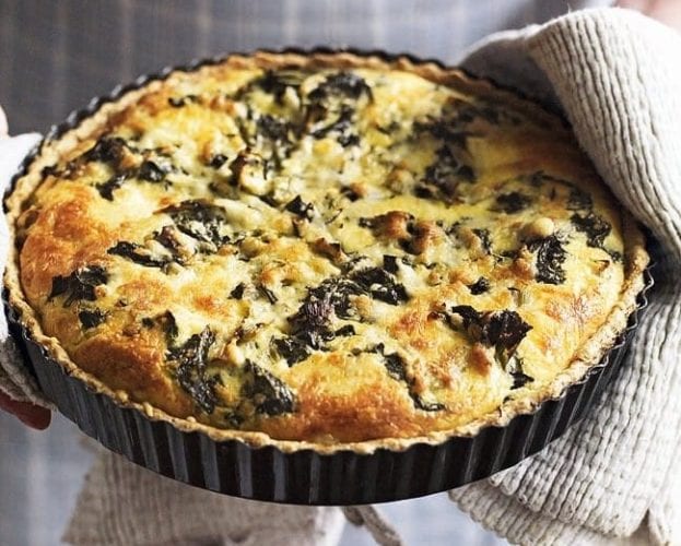 Swiss chard and clotted cream tart