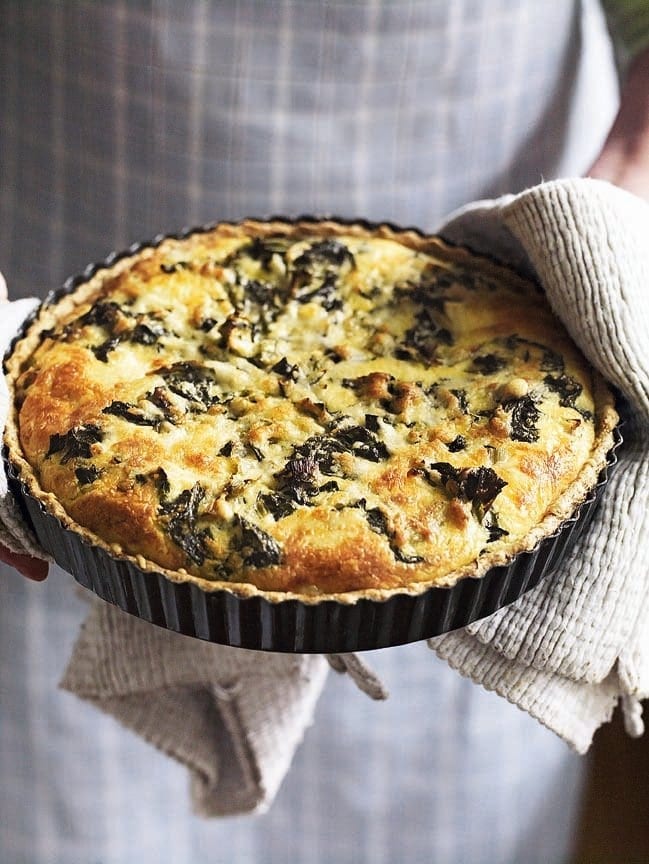 Swiss chard and clotted cream tart