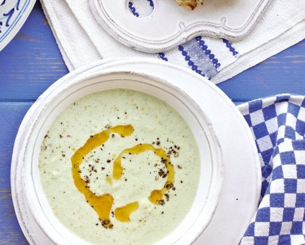Chilled yogurt, chilli and cucumber soup