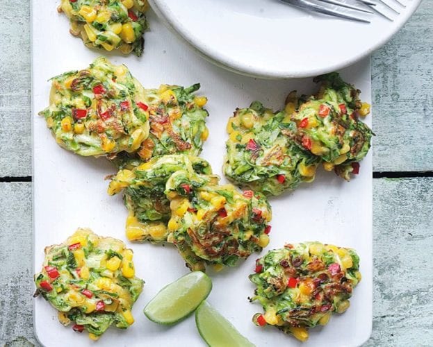 Greek-style courgette fritters with tzatziki