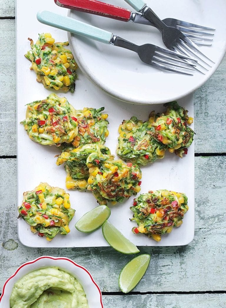 Corn and courgette fritters