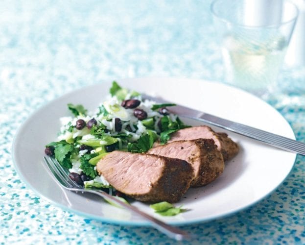 Warm cajun-style pork salad