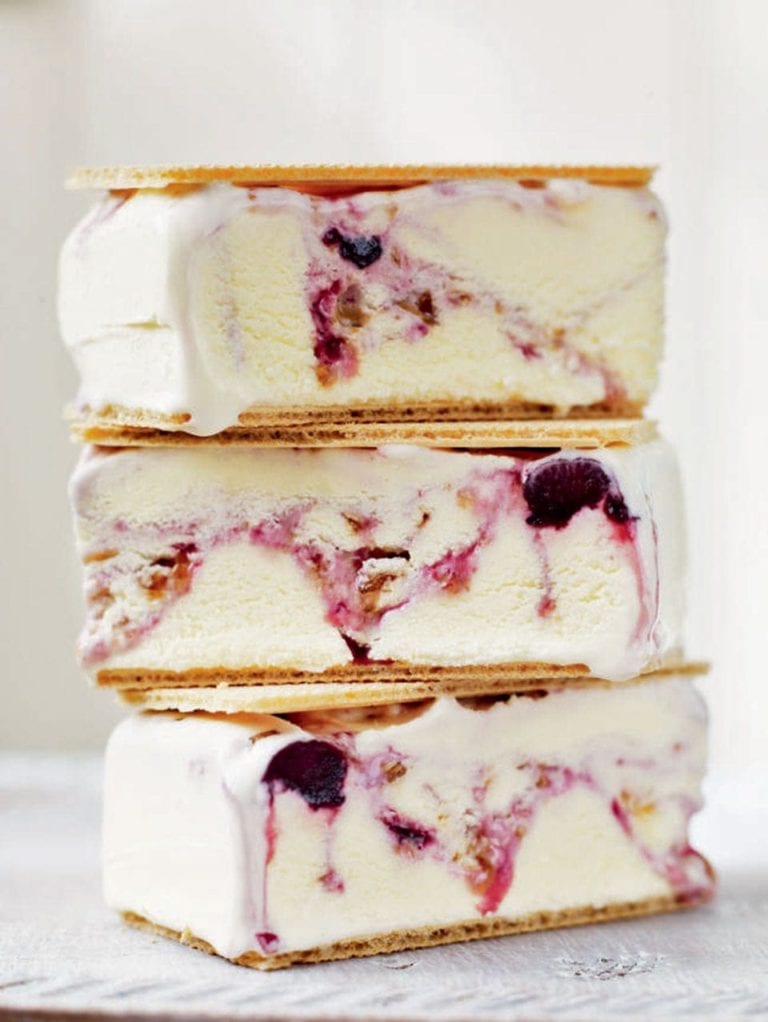 Cherry ripple ice cream bars