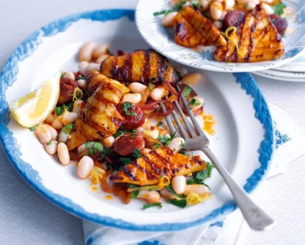 Squid, lemon and caper salad