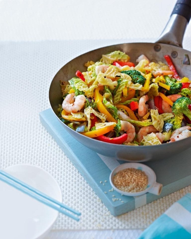 Prawn and pepper stir-fry