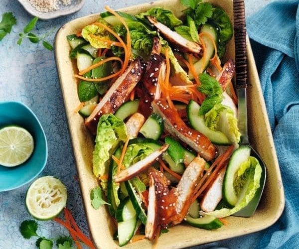 Chicken, tomato, feta and lemon salad