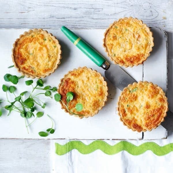 Crab and watercress soufflé tarts