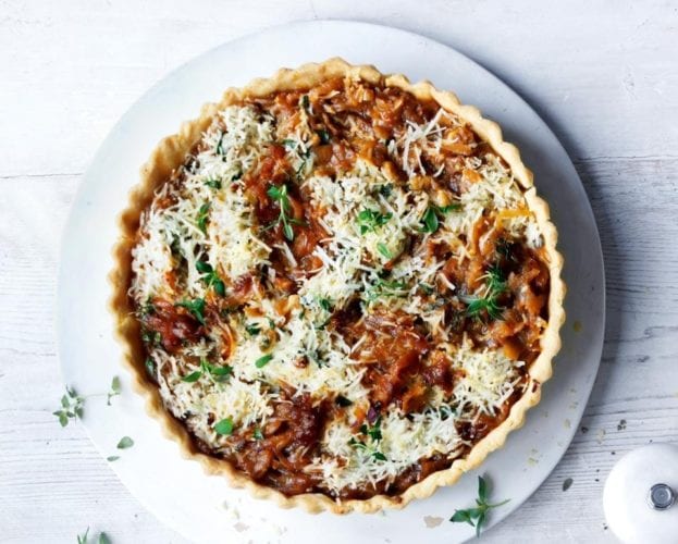 Parsnip, spring onion and thyme gratin