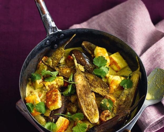 aubergine and paneer curry