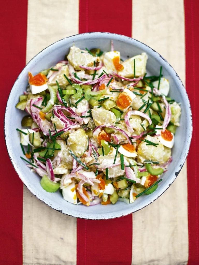 Pickled red onion potato salad recipe | delicious. magazine