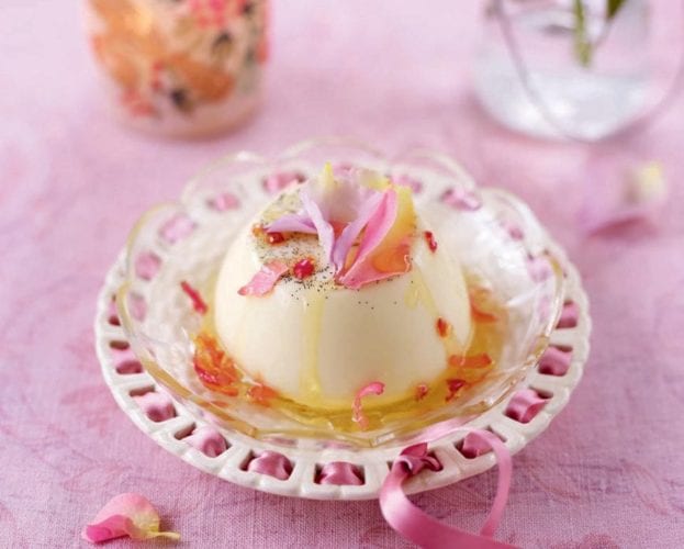 Set vanilla cream and sauternes jellies