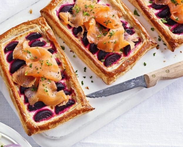 Beetroot-cured salmon with watercress