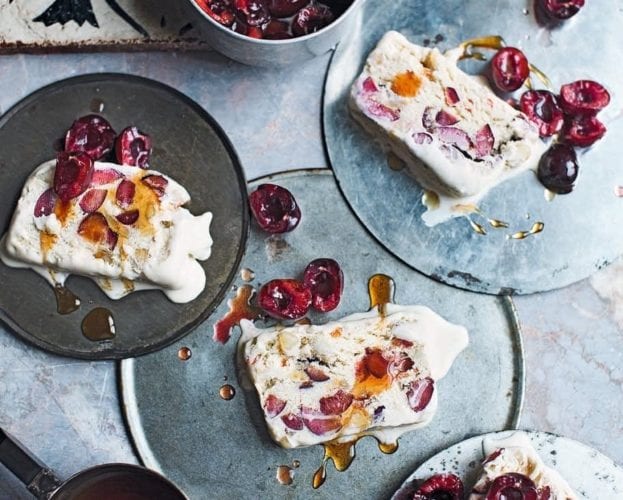Drunken cherry parfait
