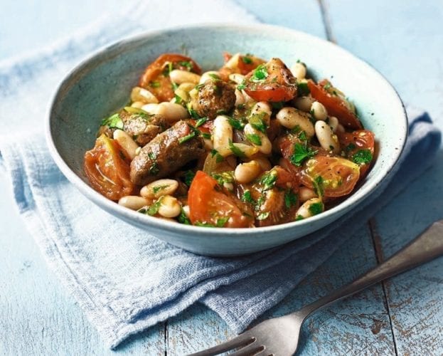 Sausage stew with merguez sausages