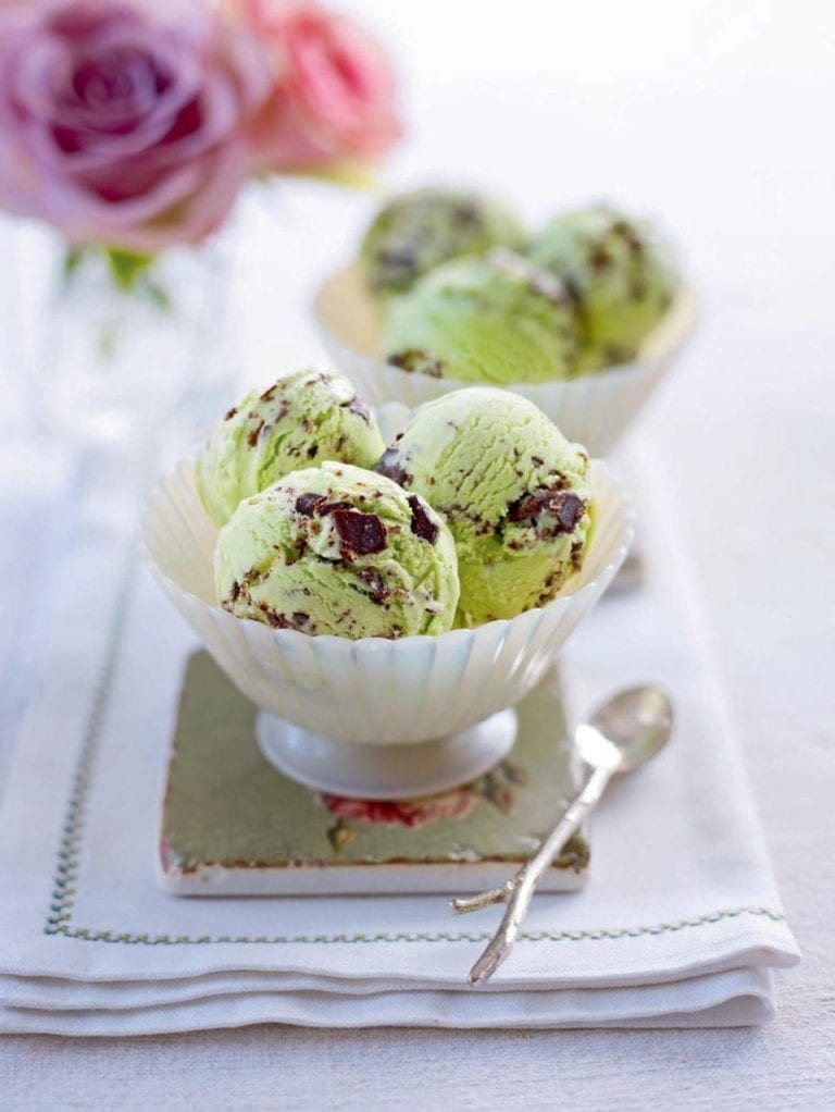 Mint-choc chip ice cream